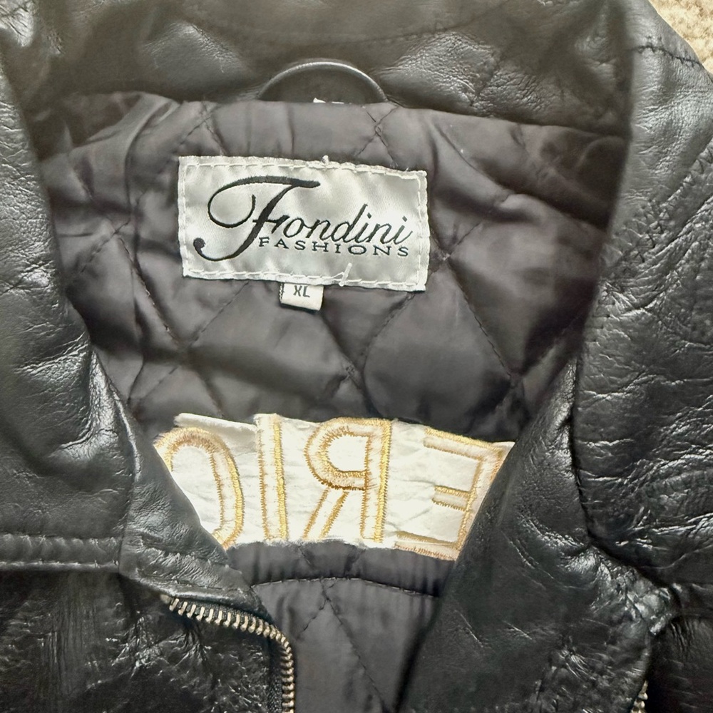 Vintage Genuine Leather Bomber Jacket XL Oversized American Legion Back Black - Picture 13 of 16